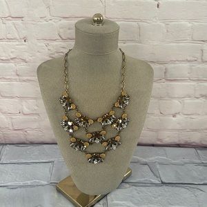 J Crew gold toned cluster bib necklace